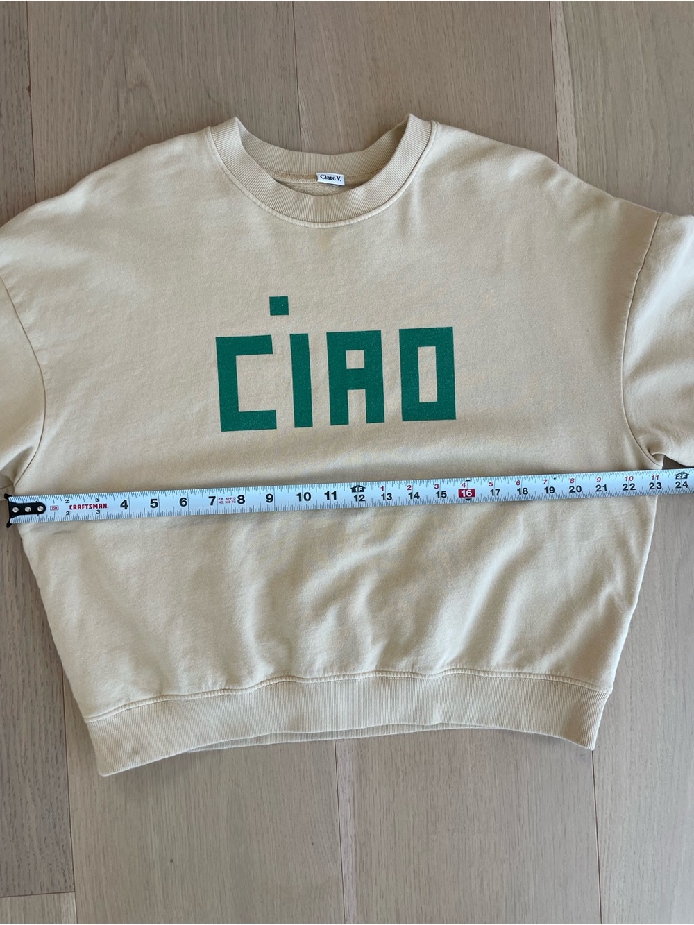 Clare V. “Ciao” Le Drop Shoulder Sweatshirt – Size Large - Picture 6 of 8